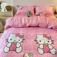 Load image into Gallery viewer, Hello Kitty Dreamland 4-Piece Bedding Set - Cartoon Comfort for Students and Gamers