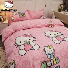 Load image into Gallery viewer, Hello Kitty Dreamland 4-Piece Bedding Set - Cartoon Comfort for Students and Gamers