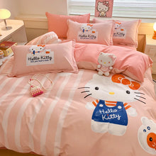 Load image into Gallery viewer, Sanrio Cartoon Dreamland 4-Piece Bedding Set - 100% COTTON - Hello Kitty, Melody, Cinnamoroll - King, Queen, Full Size