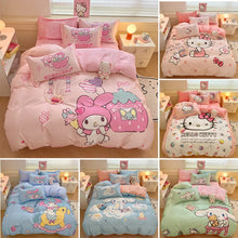 Load image into Gallery viewer, Sanrio Cartoon Dreamland 4-Piece Bedding Set - 100% COTTON - Hello Kitty, Melody, Cinnamoroll - King, Queen, Full Size