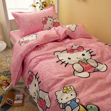 Load image into Gallery viewer, Hello Kitty Dreamland 4-Piece Bedding Set - Cartoon Comfort for Students and Gamers
