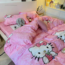 Load image into Gallery viewer, Hello Kitty Dreamland 4-Piece Bedding Set - Cartoon Comfort for Students and Gamers