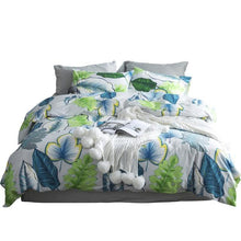Load image into Gallery viewer, Ruby Tropical Nature 4-Piece 100% Cotton Full-Queen Duvet Cover Sets
