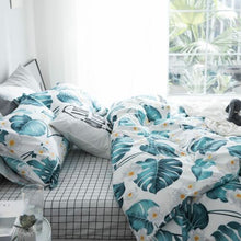 Load image into Gallery viewer, Ruby Tropical Nature 4-Piece 100% Cotton Full-Queen Duvet Cover Sets