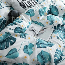Load image into Gallery viewer, Ruby Tropical Nature 4-Piece 100% Cotton Full-Queen Duvet Cover Sets