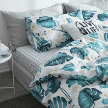 Load image into Gallery viewer, Ruby Tropical Nature 4-Piece 100% Cotton Full-Queen Duvet Cover Sets