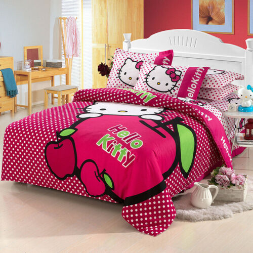 Hello Kitty Egyptian Cotton Pink Bedding Duvet Sheet Set Queen