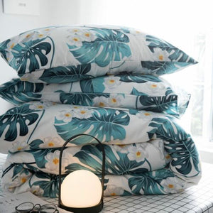 Ruby Tropical Nature 4-Piece 100% Cotton Full-Queen Duvet Cover Sets
