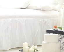 Load image into Gallery viewer, Luxury White Ruffle Lace Quilt Duvet Cover Bedding Set Full Queen King Bedding