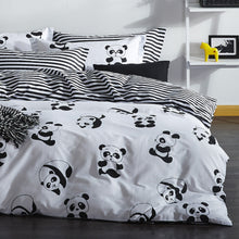 Load image into Gallery viewer, Black White Duvet Cover Set Twin Queen King Bedding Set 100% Cotton and Linens