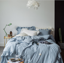 Load image into Gallery viewer, 100% COTTON 4-Piece Princess Lotus Ruffle Duvet Bedding Set