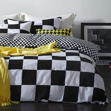 Load image into Gallery viewer, Black White Duvet Cover Set Twin Queen King Bedding Set 100% Cotton and Linens
