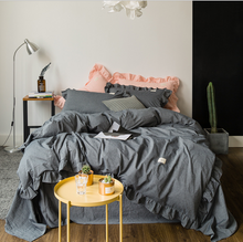 Load image into Gallery viewer, 100% COTTON 4-Piece Princess Lotus Ruffle Duvet Bedding Set