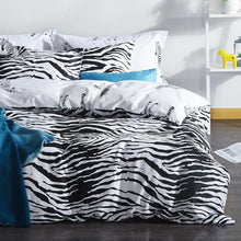 Load image into Gallery viewer, Black White Duvet Cover Set Twin Queen King Bedding Set 100% Cotton and Linens
