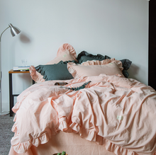 Load image into Gallery viewer, 100% COTTON 4-Piece Princess Lotus Ruffle Duvet Bedding Set