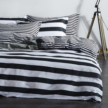 Load image into Gallery viewer, Black White Duvet Cover Set Twin Queen King Bedding Set 100% Cotton and Linens