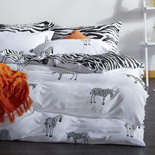 Load image into Gallery viewer, Black White Duvet Cover Set Twin Queen King Bedding Set 100% Cotton and Linens