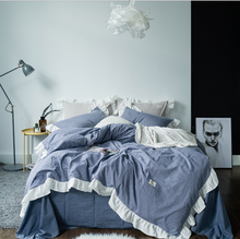 Load image into Gallery viewer, 100% COTTON 4-Piece Princess Lotus Ruffle Duvet Bedding Set