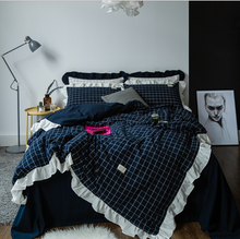 Load image into Gallery viewer, 100% COTTON 4-Piece Princess Lotus Ruffle Duvet Bedding Set