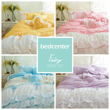 Load image into Gallery viewer, 100% COTTON 4-Piece Fairy Ruffle Lace Duvet Cover Bedding Set - Twin, Queen, King