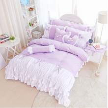 Load image into Gallery viewer, 100% PURE COTTON GIRL'S PRINCESS WIND SKIRT RUFFLE DUVET BEDDING SET (3 or 4 pc)