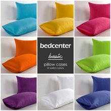 Load image into Gallery viewer, 100% Cotton 400 Thread Count Solid Color Standard Queen Pillowcases (Set of 2)