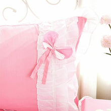 Load image into Gallery viewer, 100% COTTON 4-Piece Fairy Ruffle Lace Duvet Cover Bedding Set - Twin, Queen, King