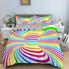 Load image into Gallery viewer, 3D Duvet Cover Set Psychedelic Digital Printing Bedding Set With Zipper Closure Twin Full Queen King