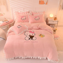 Load image into Gallery viewer, Kids Winter Warm Flannel, Double Sided, Velvet Duvet Cover Bedding Set