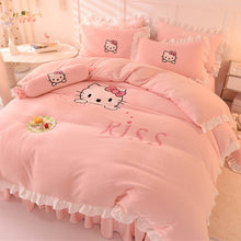 Load image into Gallery viewer, Kids Winter Warm Flannel, Double Sided, Velvet Duvet Cover Bedding Set