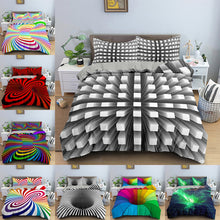Load image into Gallery viewer, 3D Duvet Cover Set Psychedelic Digital Printing Bedding Set With Zipper Closure Twin Full Queen King