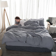 Load image into Gallery viewer, Soft Washed Cotton Bedding Set Solid Colors - Twin, Full, Queen, King