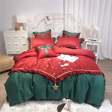 Load image into Gallery viewer, Christmas Luxury Bedding Sets Egyptian Cotton Embroidery Duvet Cover Set