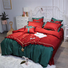 Load image into Gallery viewer, Christmas Luxury Bedding Sets Egyptian Cotton Embroidery Duvet Cover Set