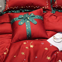 Load image into Gallery viewer, Christmas Luxury Bedding Sets Egyptian Cotton Embroidery Duvet Cover Set