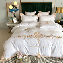 Load image into Gallery viewer, Luxury Silky Egyptian Silk-Cotton Royal Embroidery Duvet Cover Set