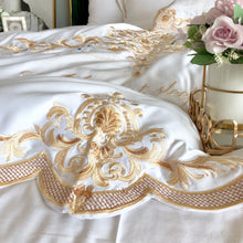 Load image into Gallery viewer, Luxury Silky Egyptian Silk-Cotton Royal Embroidery Duvet Cover Set