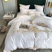 Load image into Gallery viewer, Luxury Silky Egyptian Silk-Cotton Royal Embroidery Duvet Cover Set