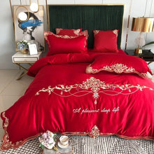 Load image into Gallery viewer, Luxury Silky Egyptian Silk-Cotton Royal Embroidery Duvet Cover Set