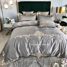 Load image into Gallery viewer, Luxury Silky Egyptian Silk-Cotton Royal Embroidery Duvet Cover Set
