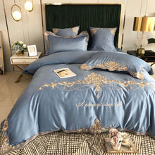 Load image into Gallery viewer, Luxury Silky Egyptian Silk-Cotton Royal Embroidery Duvet Cover Set