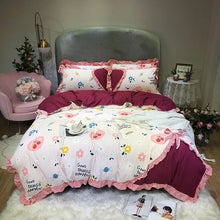 Load image into Gallery viewer, New Four-Piece Bow Set, Thick Brushed Korean Version Of The Princess Style Four-Piece Set