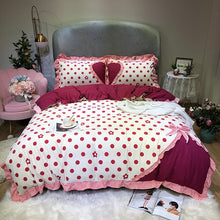 Load image into Gallery viewer, New Four-Piece Bow Set, Thick Brushed Korean Version Of The Princess Style Four-Piece Set