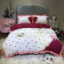 Load image into Gallery viewer, New Four-Piece Bow Set, Thick Brushed Korean Version Of The Princess Style Four-Piece Set