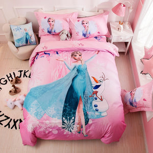 100% Cotton Amazing Blue Elsa Princess Duvet Bedding Set Twin Full-Queen 600TC 3D Printed