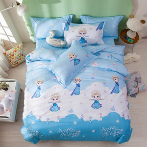 100% Cotton Amazing Blue Elsa Princess Duvet Bedding Set Twin Full-Queen 600TC 3D Printed