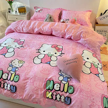 Load image into Gallery viewer, Hello Kitty Dreamland 4-Piece Bedding Set - Cartoon Comfort for Students and Gamers
