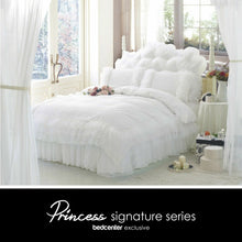 Load image into Gallery viewer, Luxury White Ruffle Lace Quilt Duvet Cover Bedding Set Full Queen King Bedding
