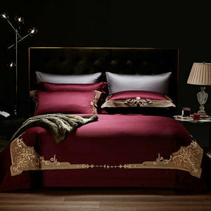 New 1000TC 100% Egyptian Cotton Royal Luxury Bedding Set King Queen Size Embroidery