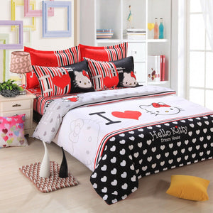 Kids Hello Kitty New 2023 Bedding Duvet Quilt Cover Bedding Set Twin Full Queen